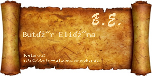 Butár Eliána névjegykártya