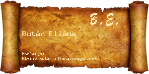 Butár Eliána névjegykártya